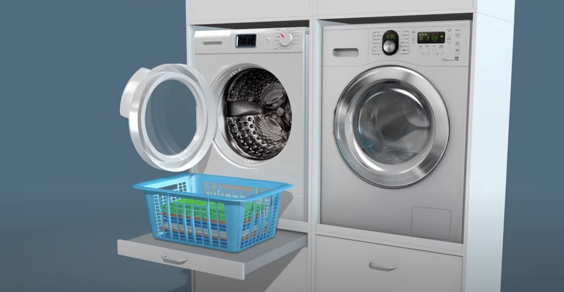 Die Hintergründe der 100% sicheren Waschturm™-Konstruktion der Waschmaschinenschränke beleuchtet.